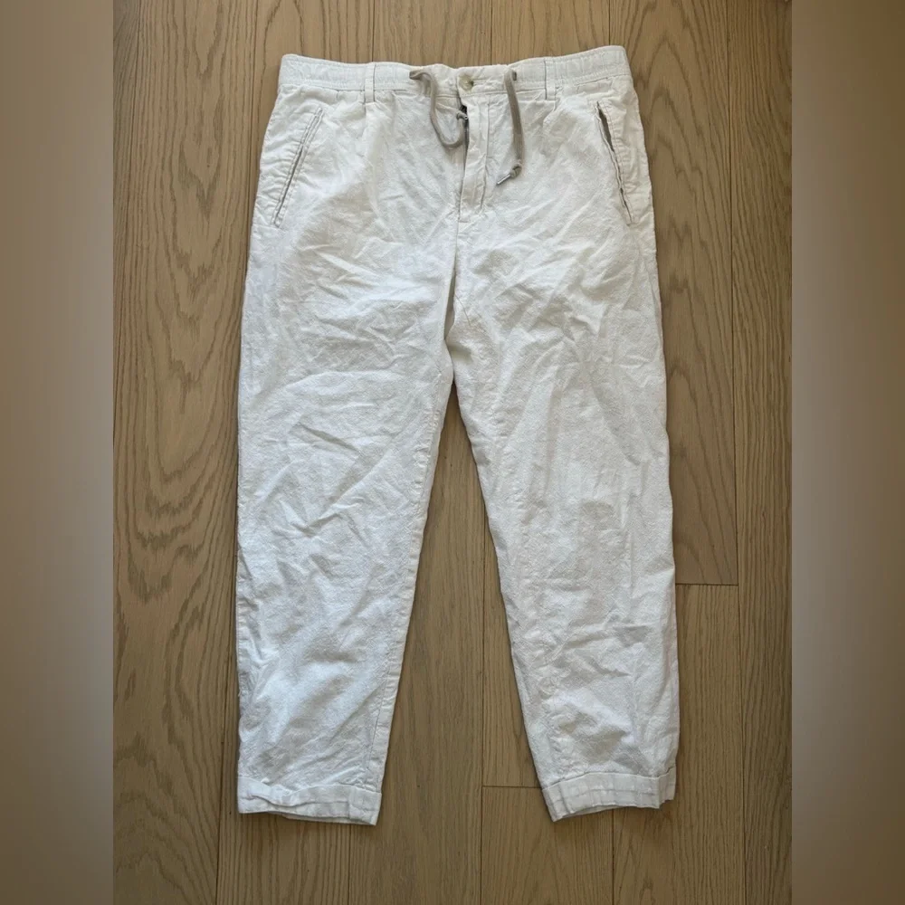 MNG Man Sustainable Linen-Blend Drawstring Pants Beige Size 34